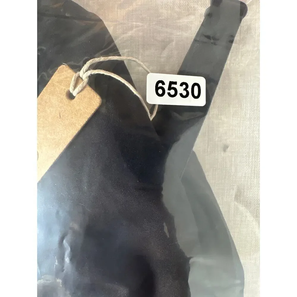 SKIMS Signature Swim Plunge Bikini Top Beach Swimwear Onyx Black NWT XL